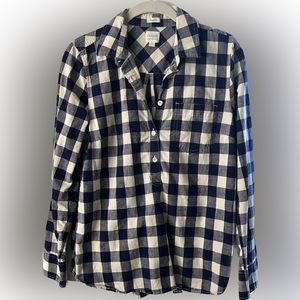 JCrew Factory gingham popover top